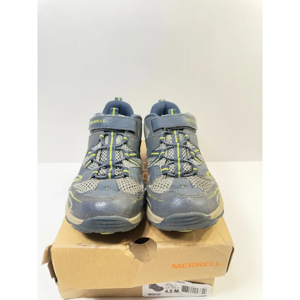 9. Merrell Boy's Trail Chaser Shoe, navy/green, Medium US Big Kid 4.5 - Picture 3 of 5